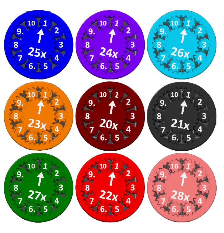 Math Fidget Spinners (Sets of 9) 2-100
